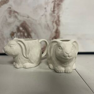 Threshold Gray Easter‎ Spring Animal  Stoneware Figural Bunny Mug 2 set